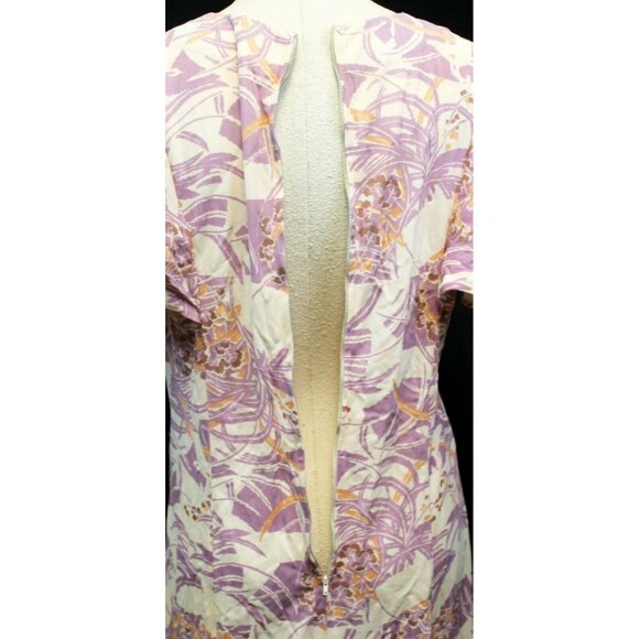 VTG 1970s Womens Maxi Dress Handmade Polyester Purple White Empire Waist - Picture 7 of 7